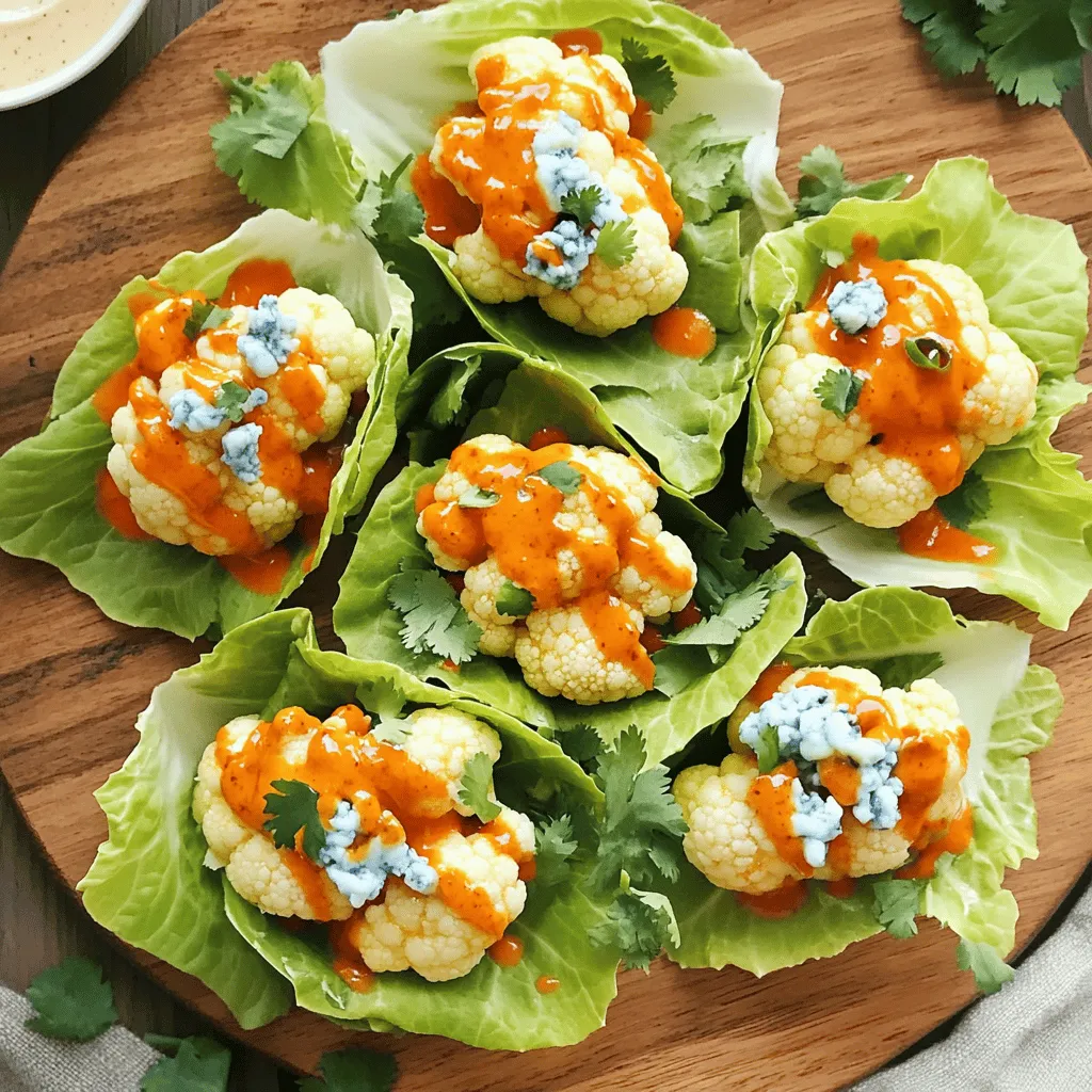 Buffalo Cauliflower Lettuce Wraps Tasty and Healthy Snack