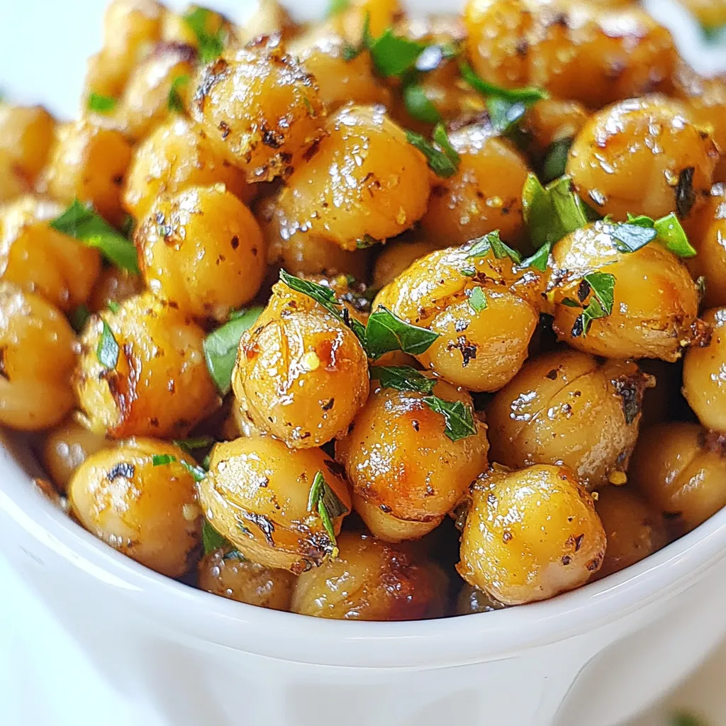 Garlic Herb Roasted Chickpeas Tasty Crunchy Snack