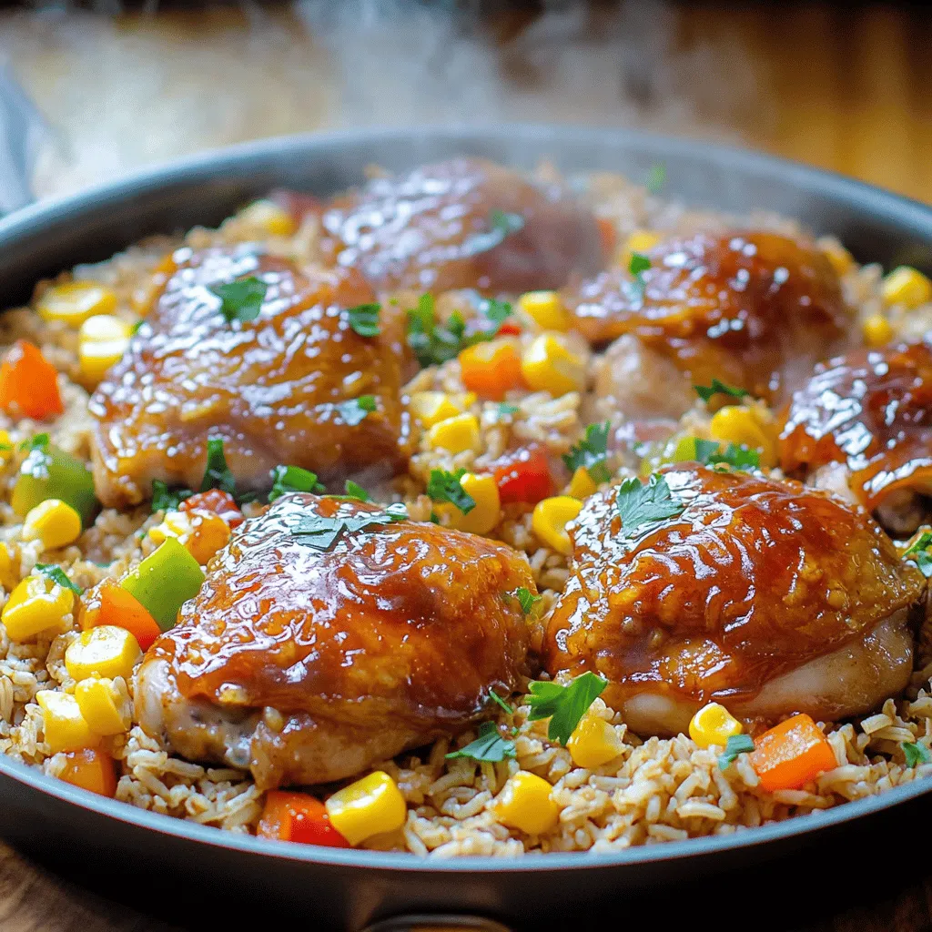 One-Pan Honey BBQ Chicken Rice Flavorful Dinner Recipe