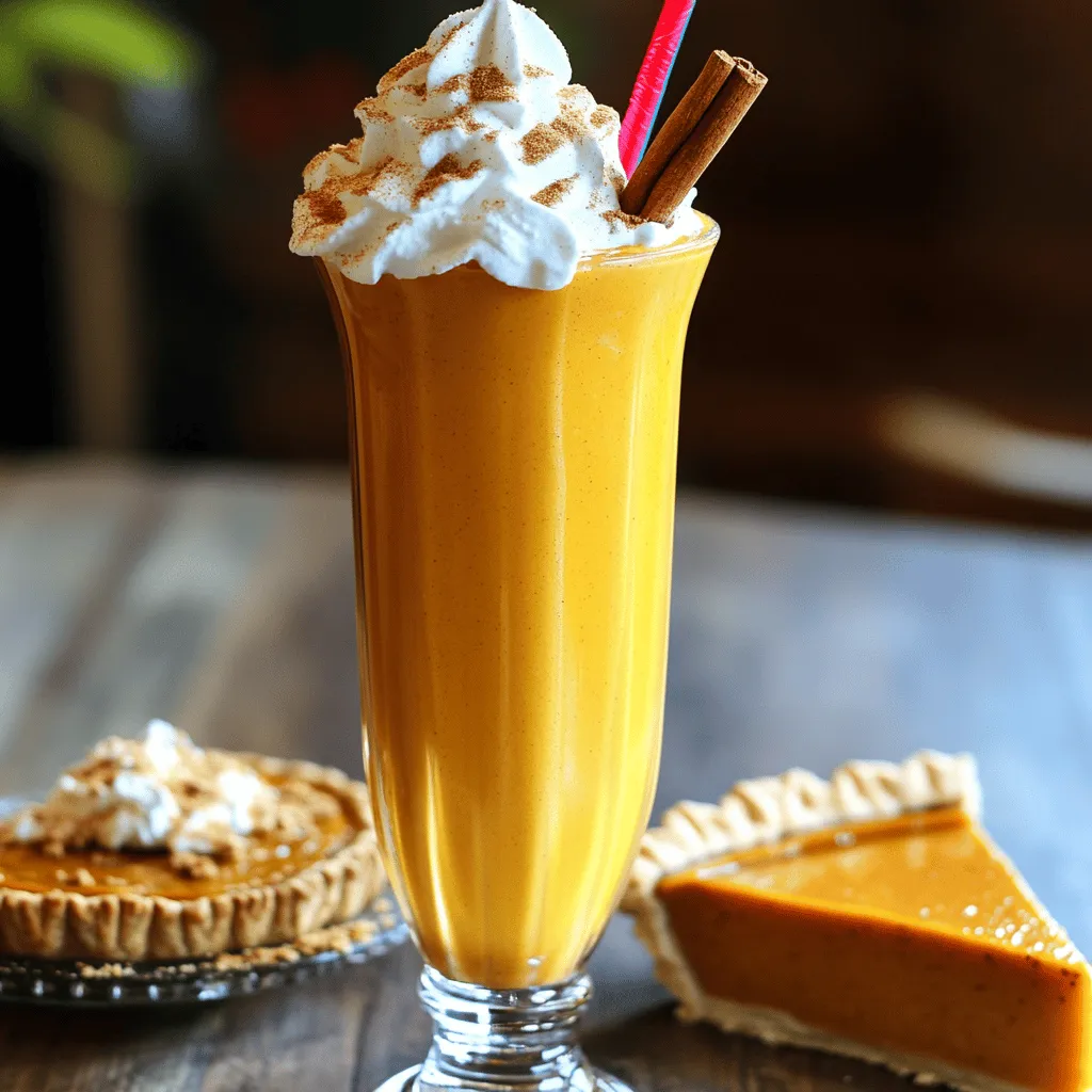 Pumpkin Pie Milkshake Creamy Fall Treat Delight