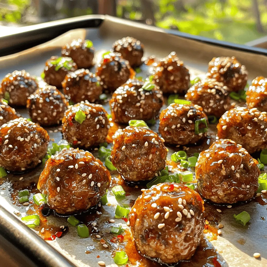 To make tasty Korean BBQ meatballs, you will need the following main ingredients: - 1 pound ground beef (or a mix of beef and pork) - 1/4 cup breadcrumbs - 1/4 cup green onions, finely chopped - 2 cloves garlic, minced - 1 tablespoon fresh ginger, grated - 2 tablespoons soy sauce - 1 tablespoon sesame oil - 1 tablespoon brown sugar - 1/2 teaspoon black pepper - 1/2 teaspoon red pepper flakes (adjust for spice preference)