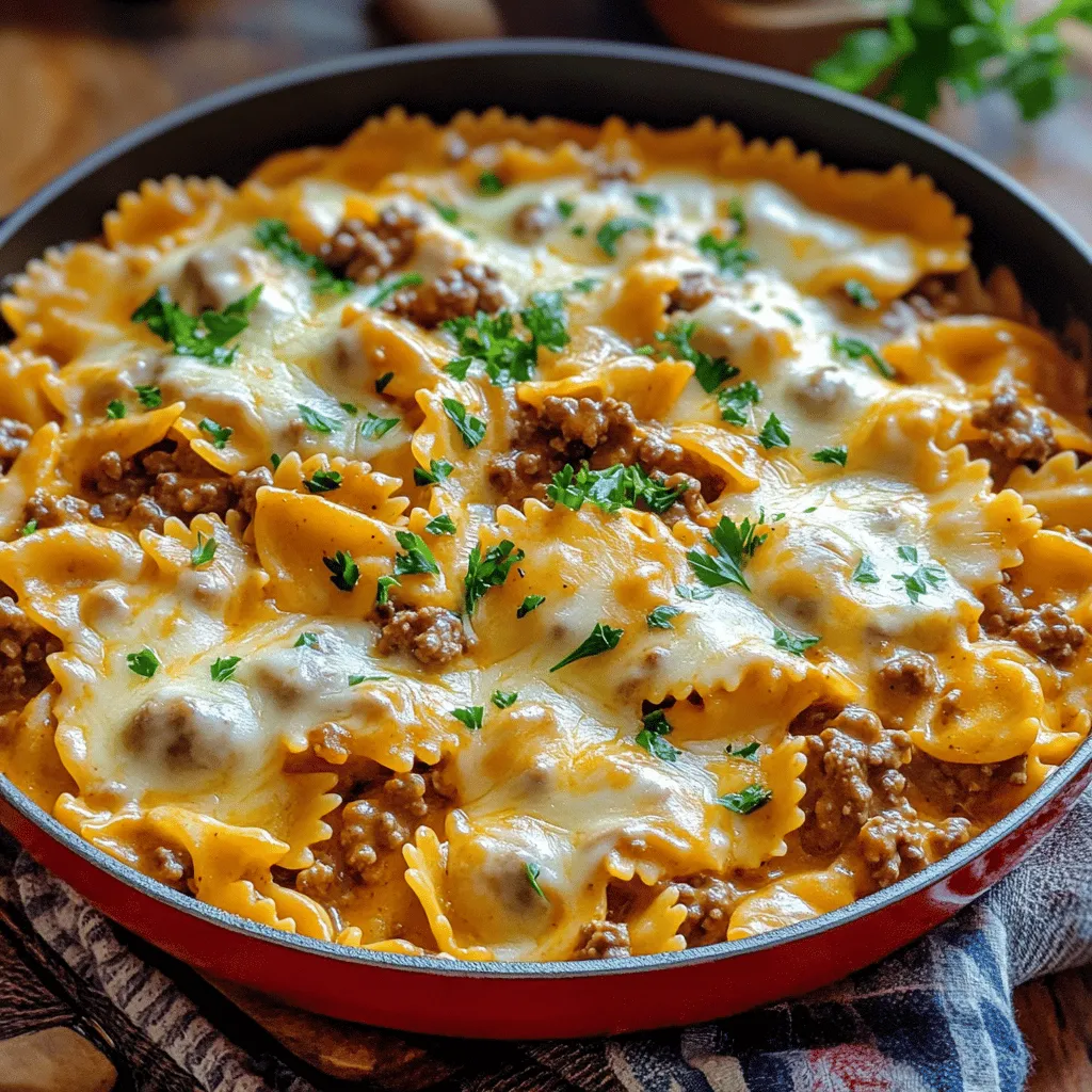Cheesy Beef and Bowtie Pasta Quick and Tasty Meal