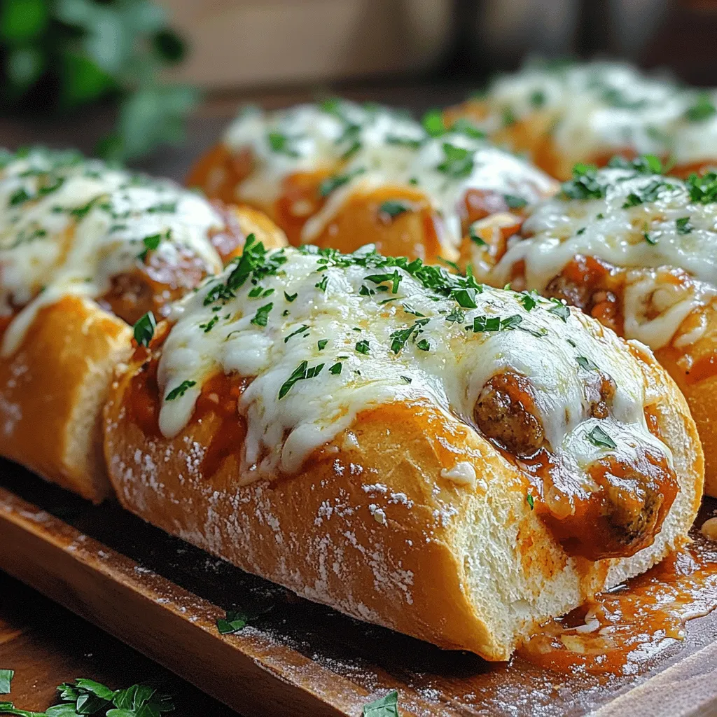 To make these tasty subs, you need: - 12 oz ground beef - 1 cup Italian breadcrumbs - 1/2 cup grated Parmesan cheese - 1/4 cup fresh parsley, chopped - 1 large egg - 2 cloves garlic, minced - 1 teaspoon dried oregano - Salt and pepper to taste - 2 cups marinara sauce - 4 sub rolls - 4 tablespoons butter, softened - 1 teaspoon garlic powder - 1/2 teaspoon dried basil - Mozzarella cheese, shredded for topping