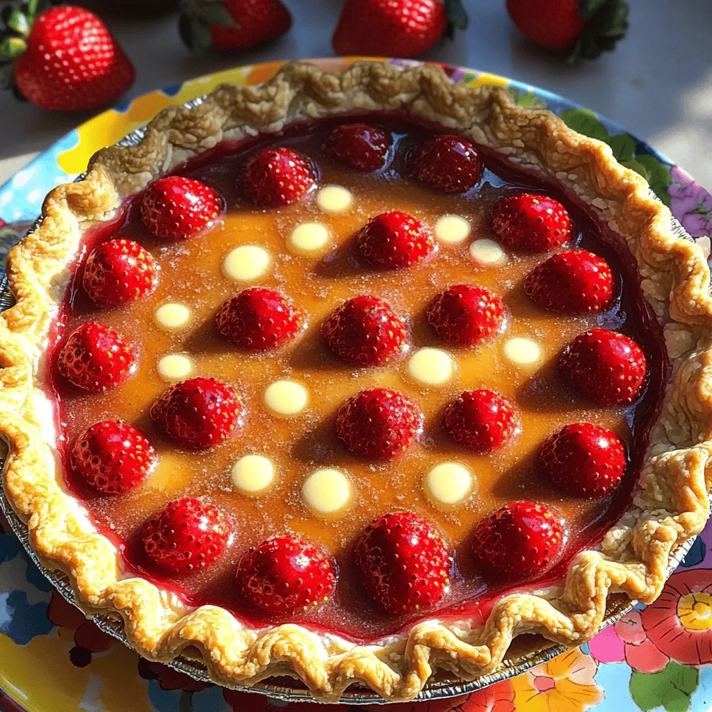 - Fresh strawberries - Granulated sugar - Cornstarch - Lemon juice - Vanilla extract - Salt - Pre-made pie crust - Butter