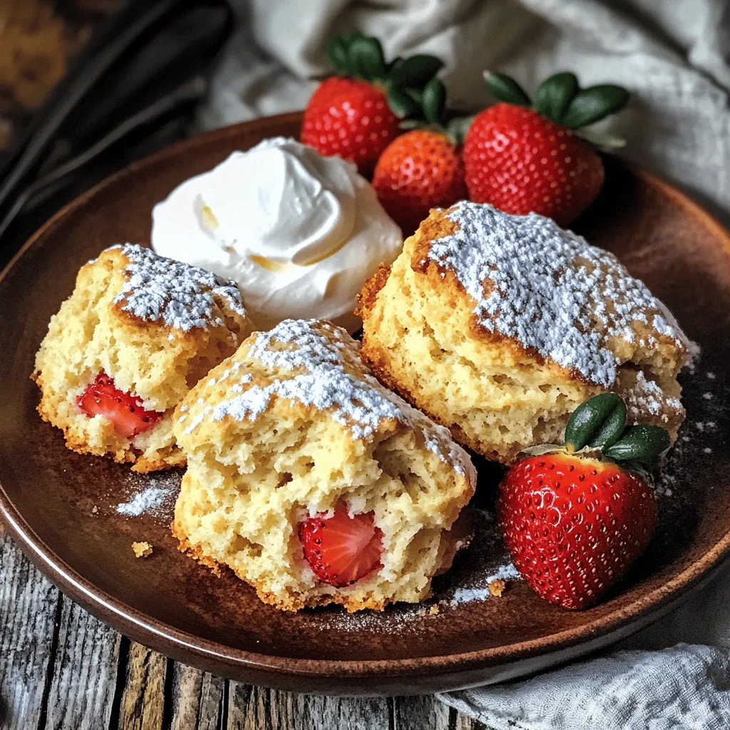To make fresh strawberry scones, you need the following ingredients: