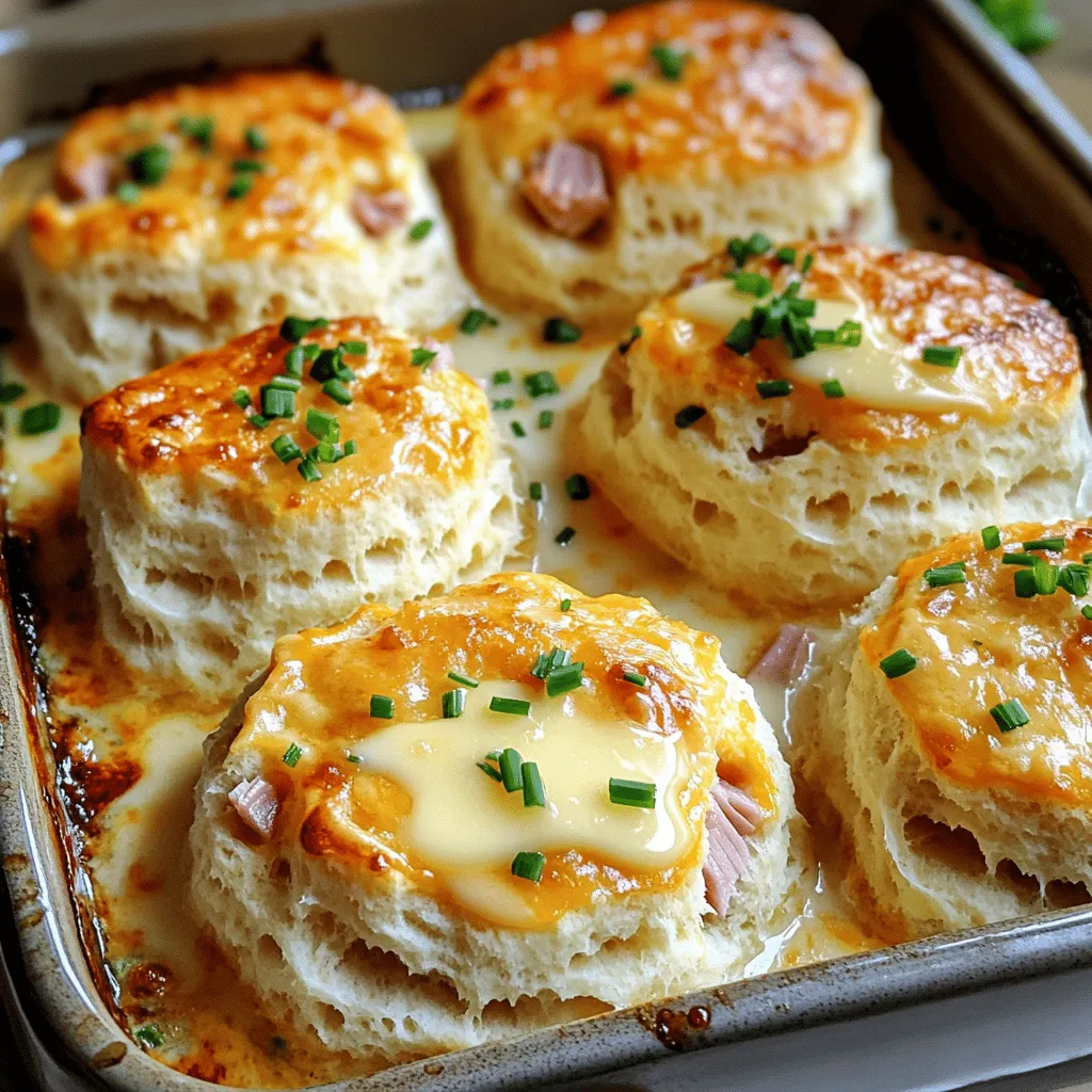 Savory Ham and Cheese Butter Swim Biscuits Recipe