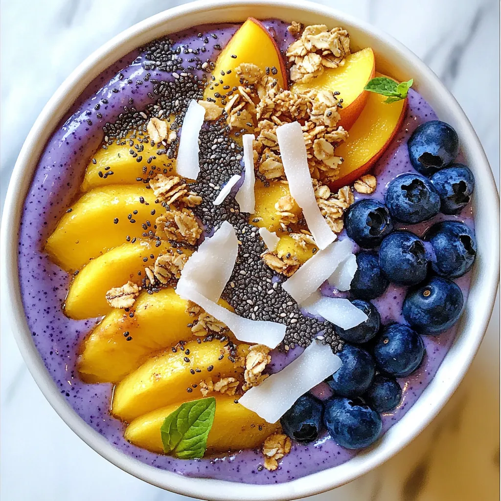 Blueberry Peach Smoothie Bowl Quick and Tasty Delight