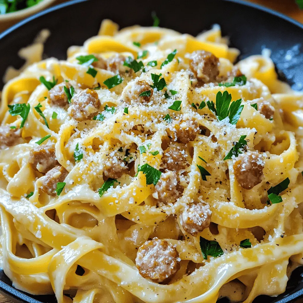 Sausage Alfredo Pasta Creamy and Flavorful Delight