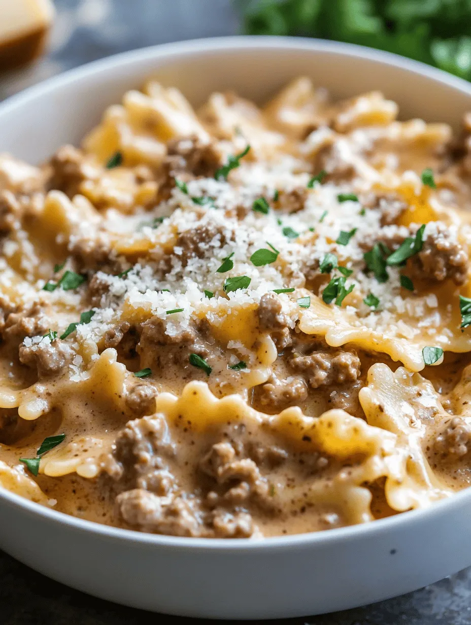 Creamy Beef and Bowtie Pasta Recipe