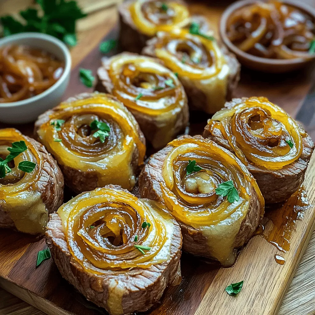 French Onion Steak Pinwheels Tasty and Easy Recipe