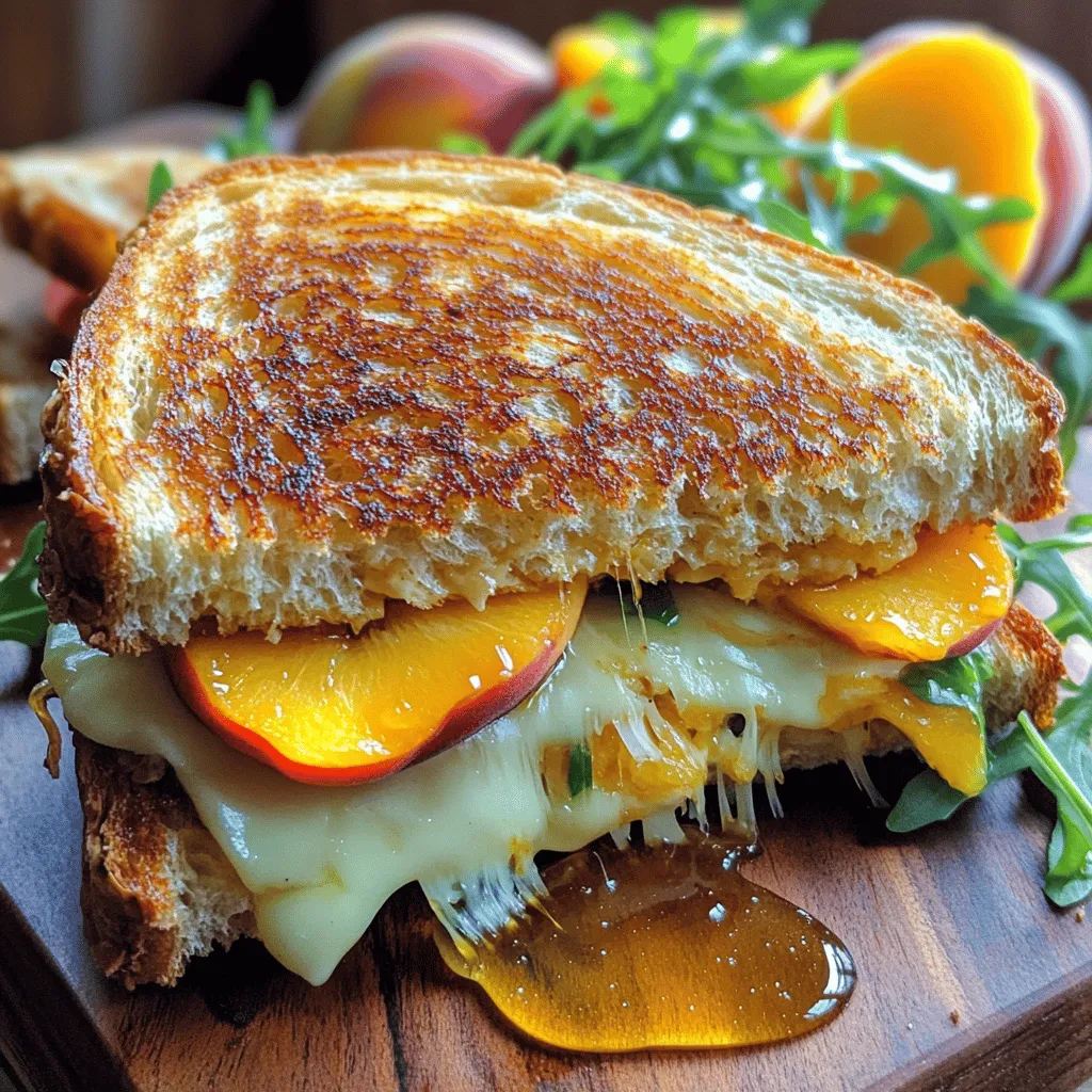 Honey Peach White Cheddar Grilled Cheese Delight