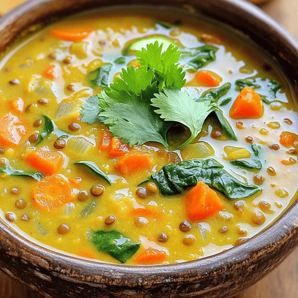 Slow Cooker Coconut Curry Lentil Soup Delight