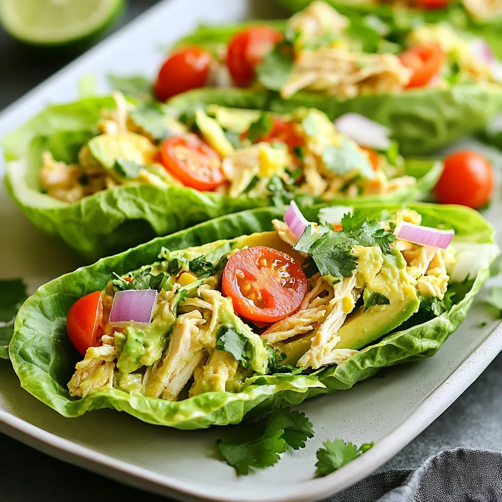 Avocado Chicken Salad Lettuce Wraps Fresh Delight