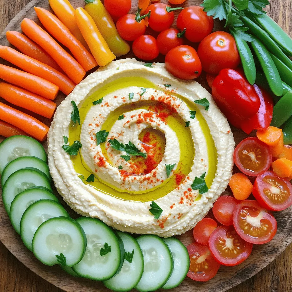 Hummus and Veggie Platter Fresh and Tasty Delight