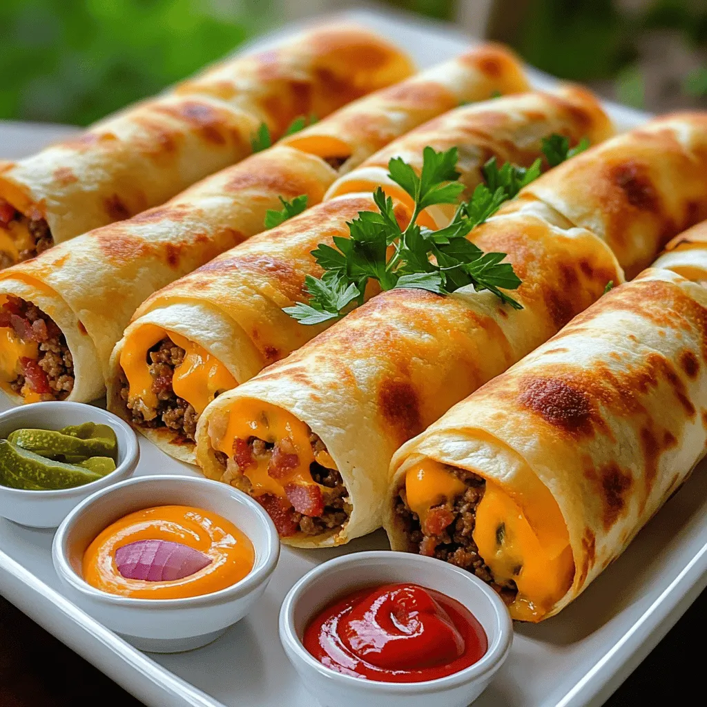 Savory Ultimate Bacon Cheeseburger Tortilla Roll-ups