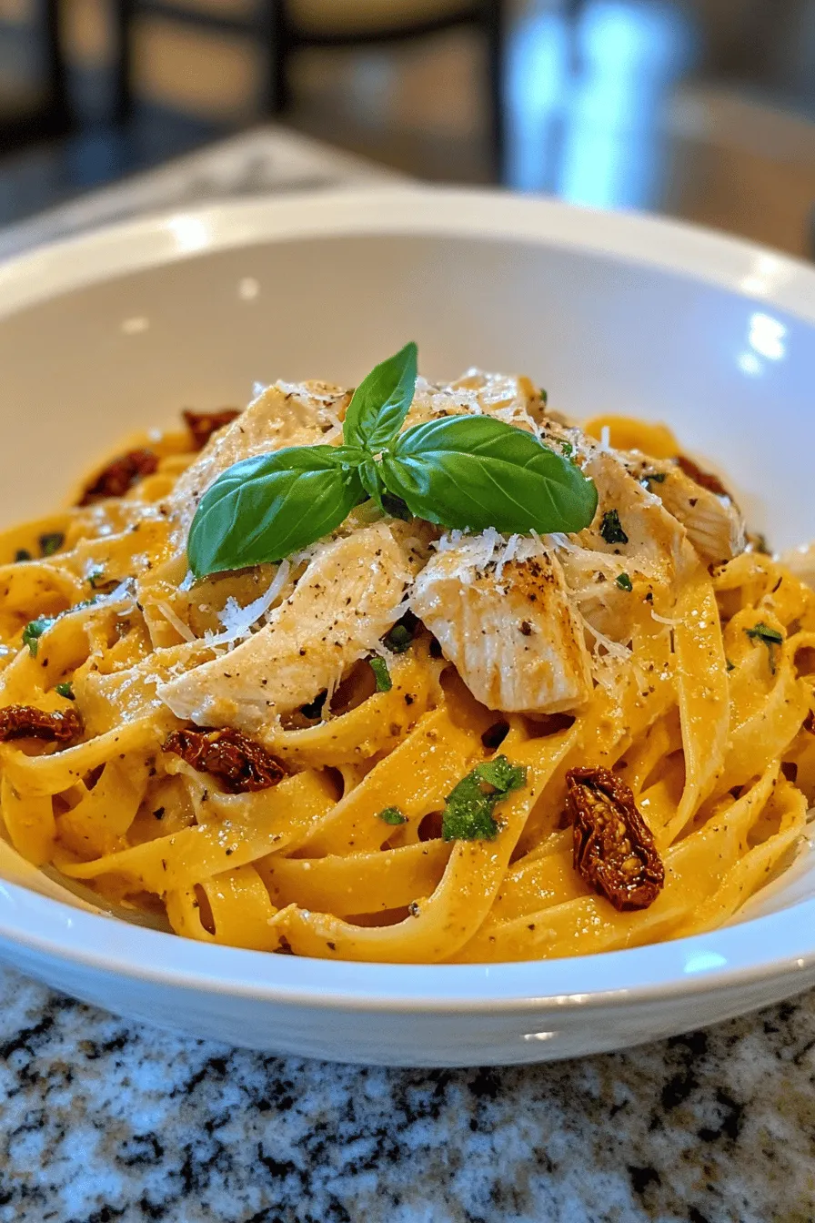 Creamy Sun Dried Tomato Chicken Pasta Recipe