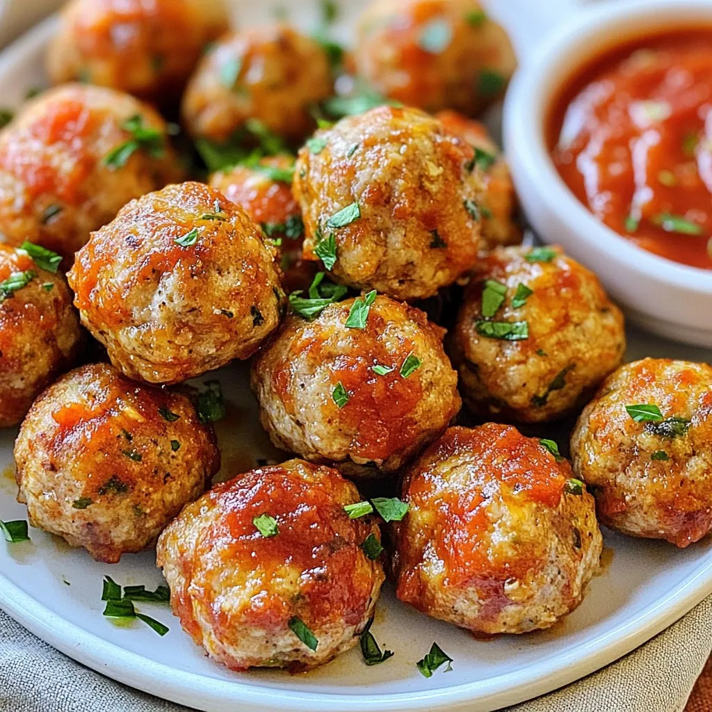 Garlic Parmesan Air Fryer Turkey Meatballs Delight