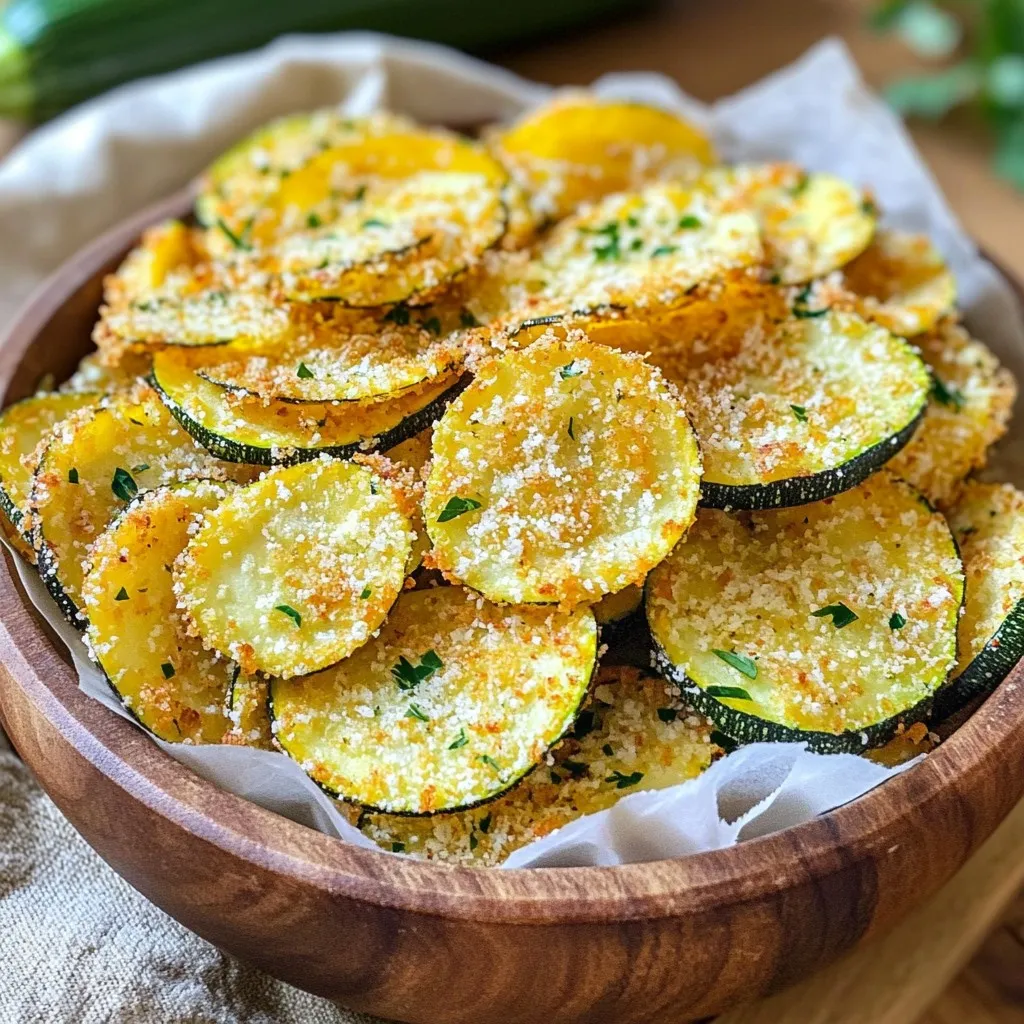Parmesan Crusted Zucchini Chips Crunchy Snack Recipe