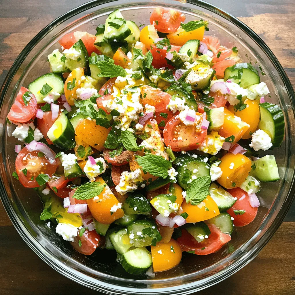 Cucumber Tomato Feta Salad Fresh and Flavorful Dish