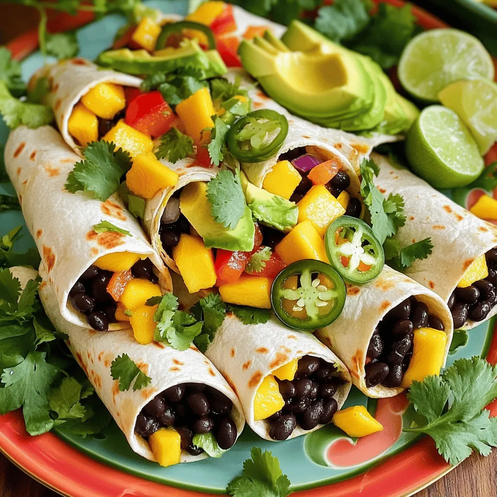 Spicy Mango Black Bean Wraps Fresh and Flavorful Dish
