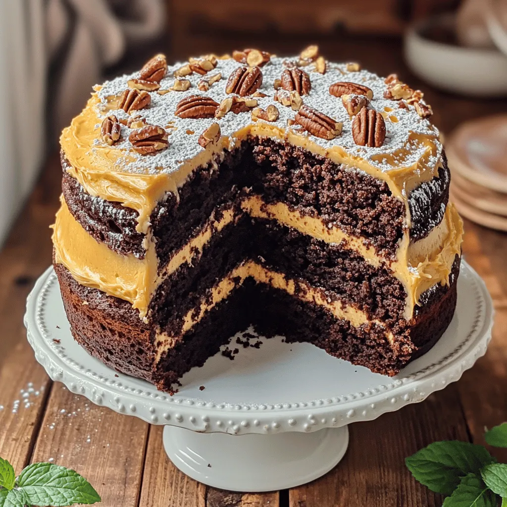 German chocolate cake shines with its rich blend of chocolate, coconut, and pecans. The chocolate gives the cake a deep, rich flavor. Unsweetened cocoa powder is key for that intense taste. The shredded coconut provides a chewy texture, while the chopped pecans add a nice crunch. These flavors balance perfectly, making each bite a delight.