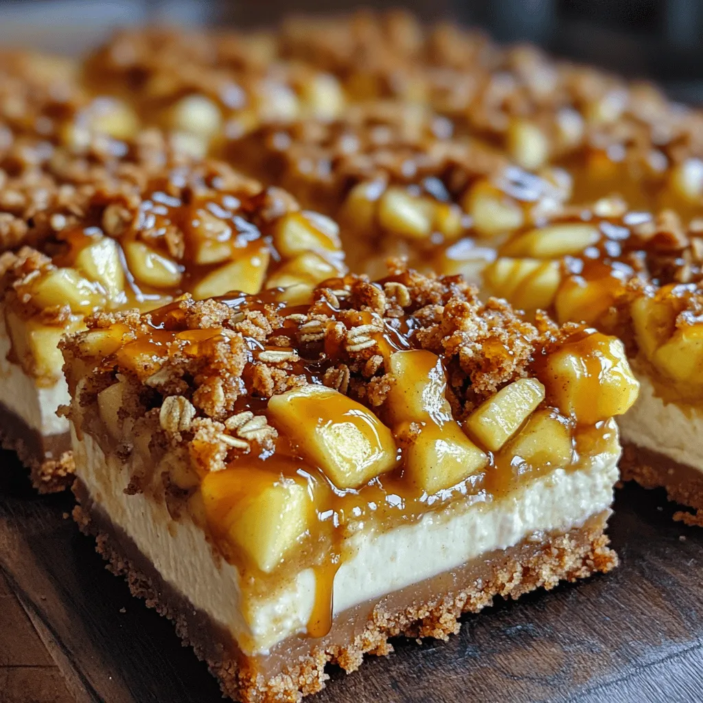 Caramel Apple Crisp Cheesecake Bars Irresistible Delight