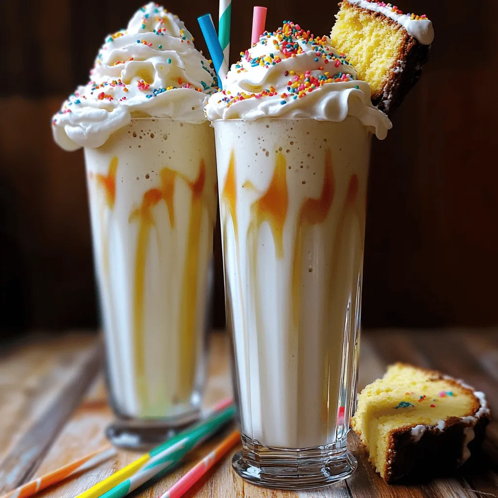 To create a delightful cake batter milkshake, you need a few key ingredients. The base is simple: ice cream, milk, and cake mix. Each plays an important role in the flavor and texture.