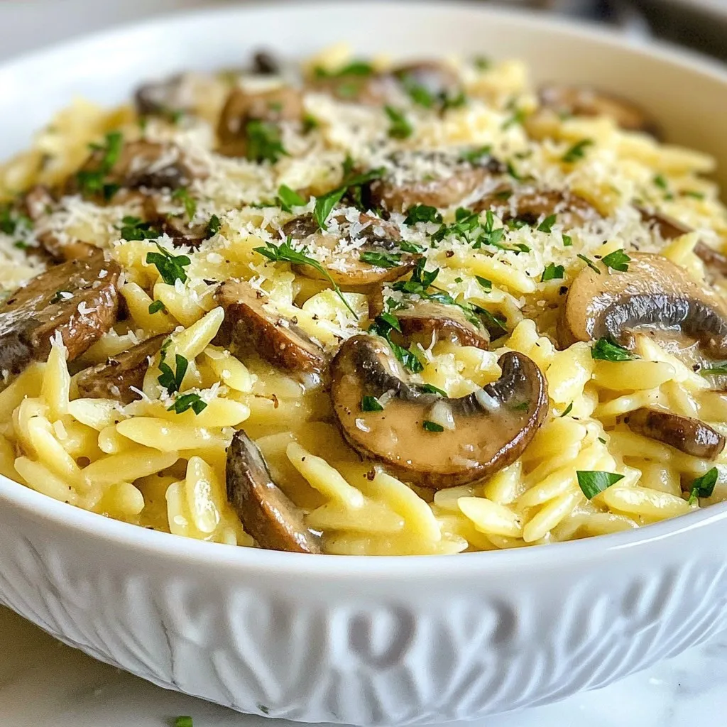 Creamy Mushroom Parmesan Orzo Flavorful Comfort Dish