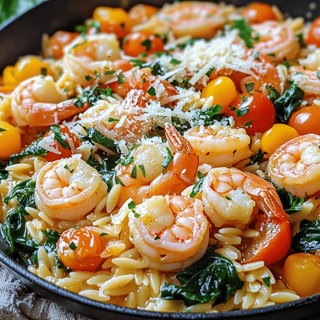 One Pan Parmesan Orzo with Shrimp Recipe
