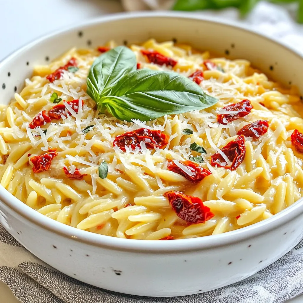 Creamy Sun-Dried Tomato Orzo Rich and Flavorful Dish