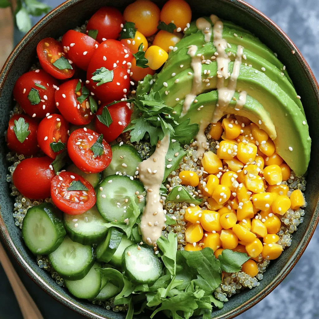 Savory Summer Veggie Bowl with Lemon Tahini Drizzle