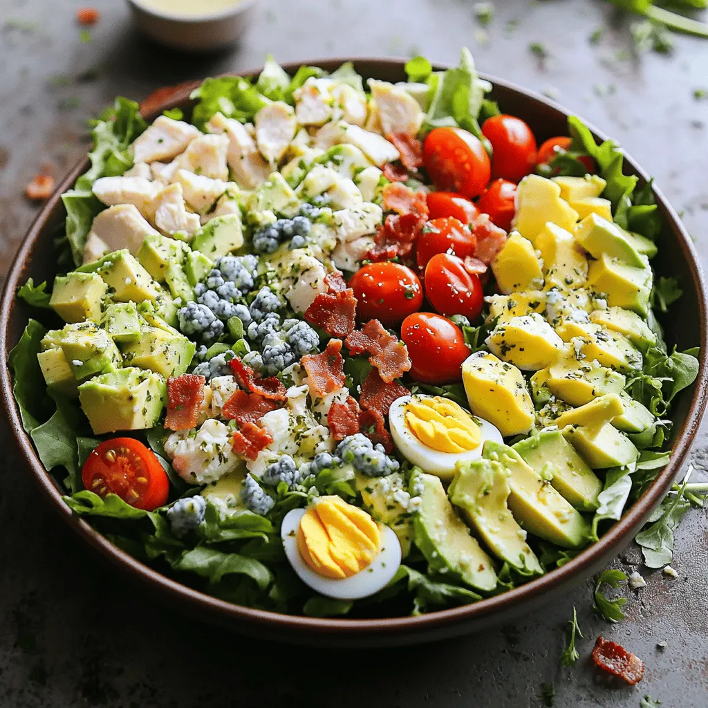 Classic Cobb Salad Fresh Ingredients and Easy Recipe