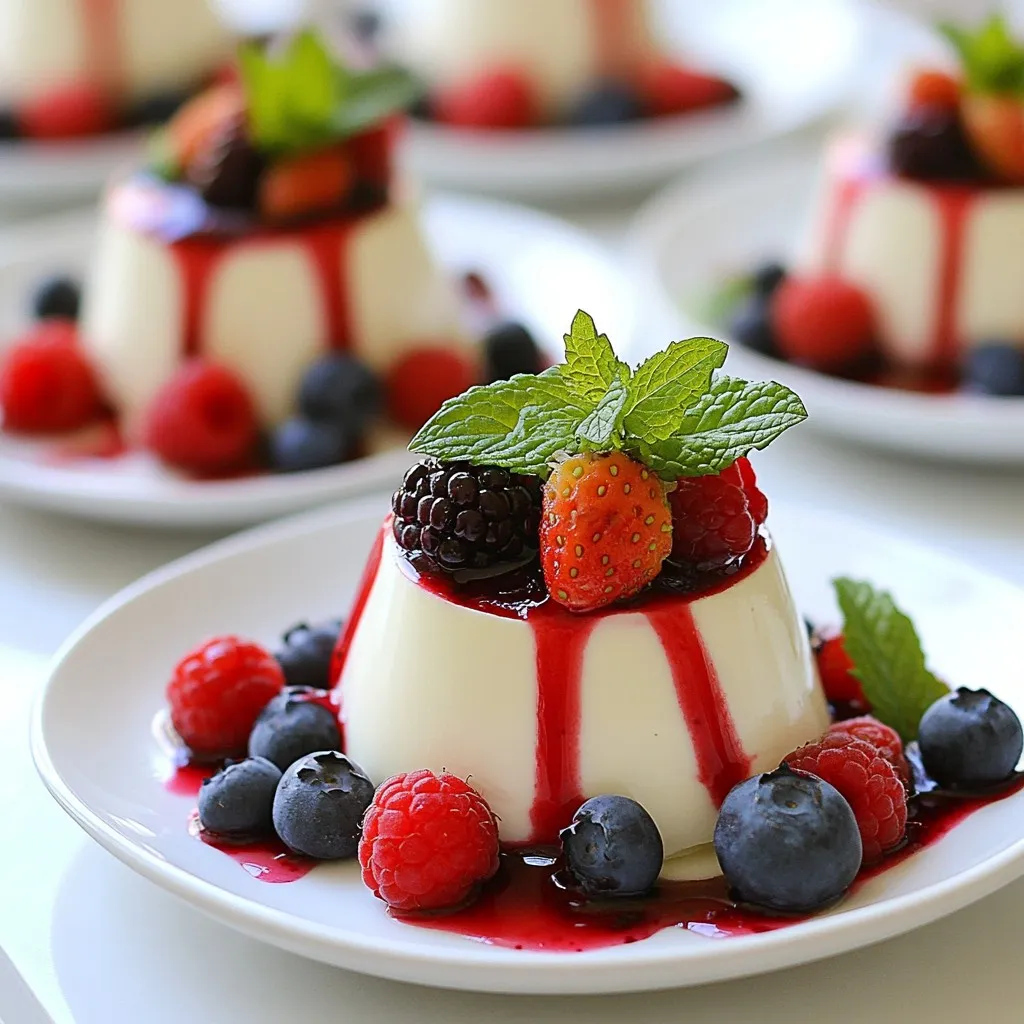Vanilla Bean Panna Cotta with Berry Sauce Delight