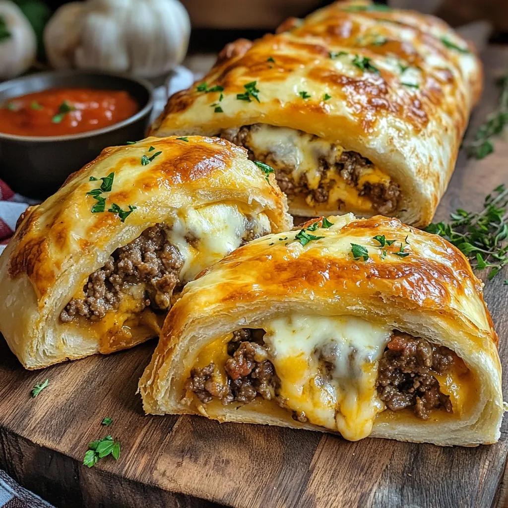 Cheesy Beef Stromboli Delight: A Hearty Favorite for Any Occasion