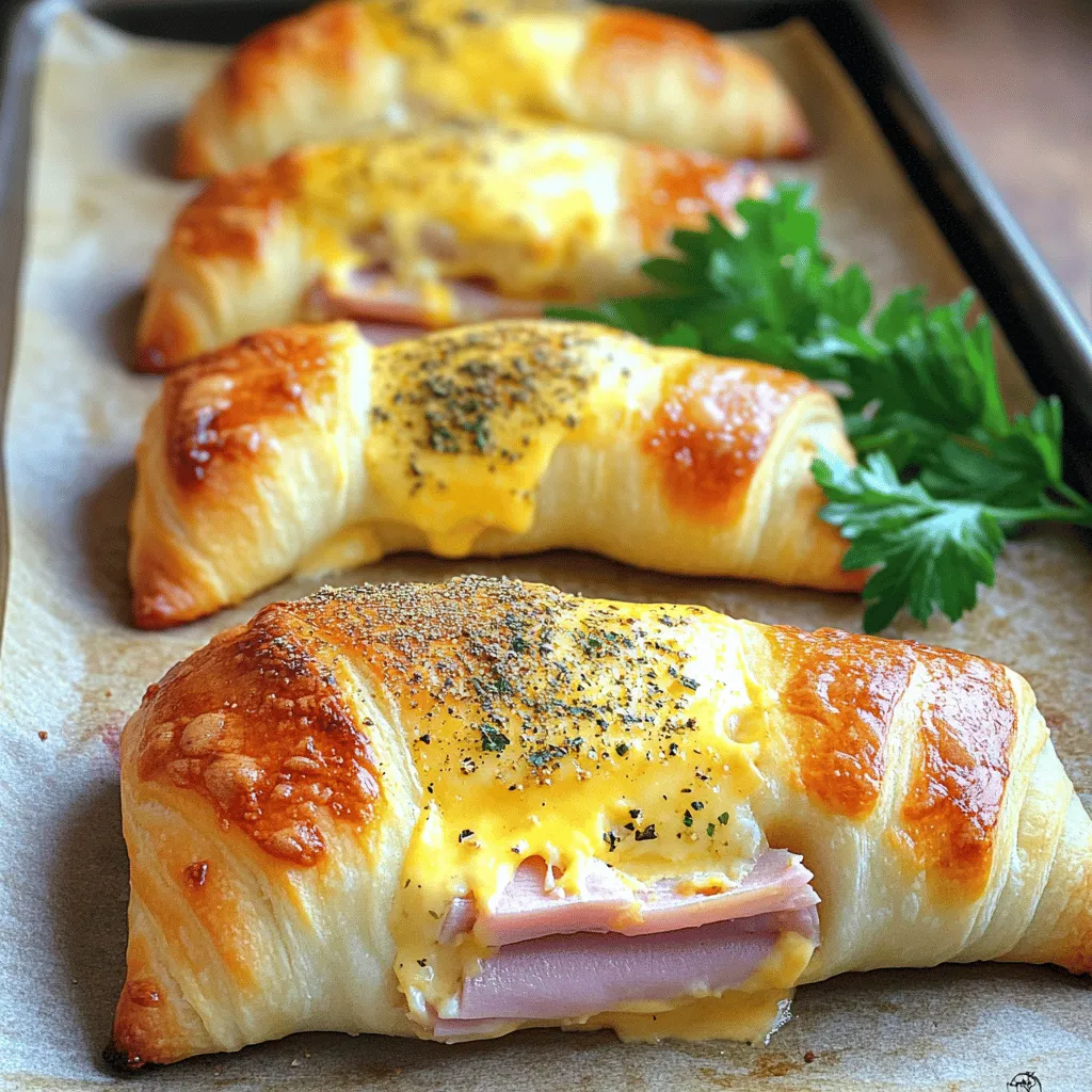 To make homemade ham cheese sticks wrapped in crescents, gather these ingredients: