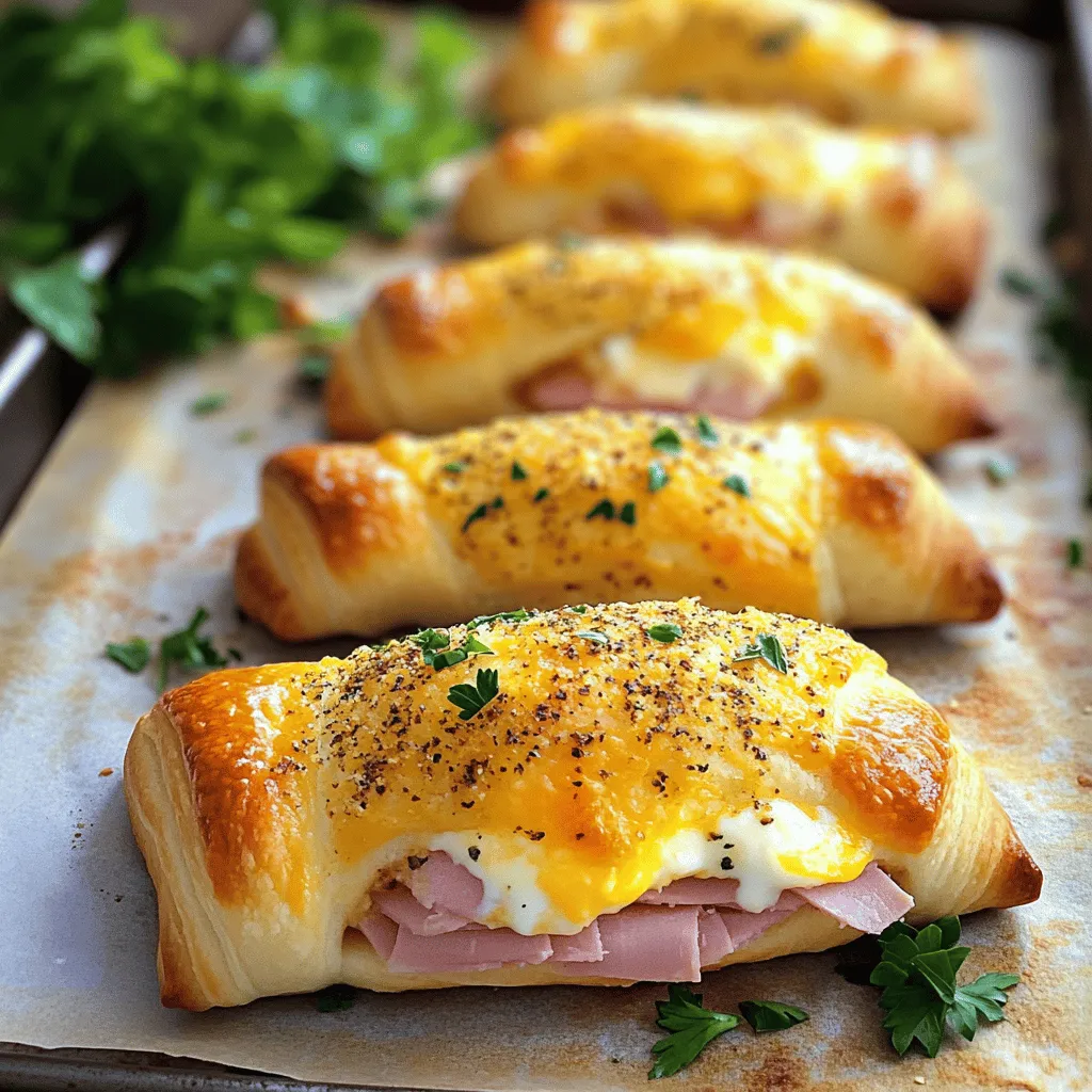 Homemade Ham Cheese Sticks Wrapped in Crescents Delight