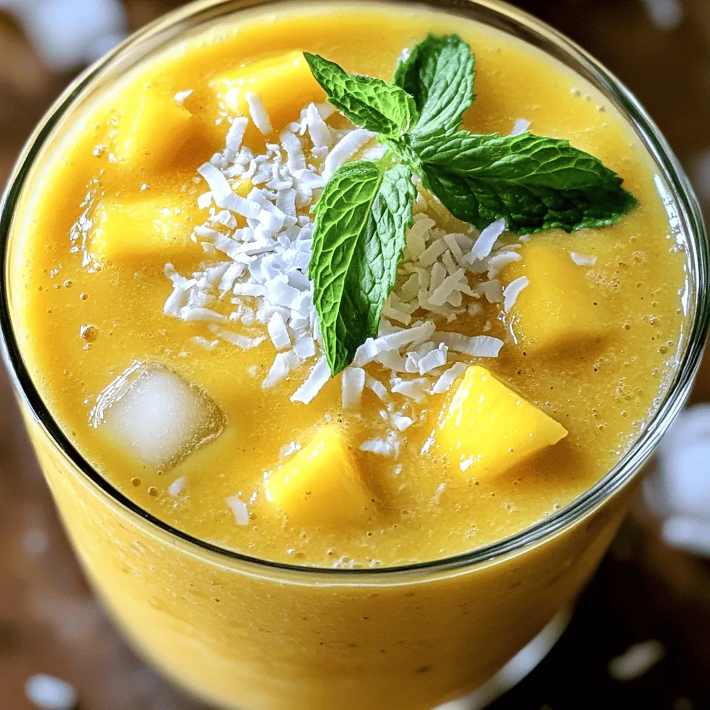 Mango Coconut Smoothie Refreshing and Healthy Drink