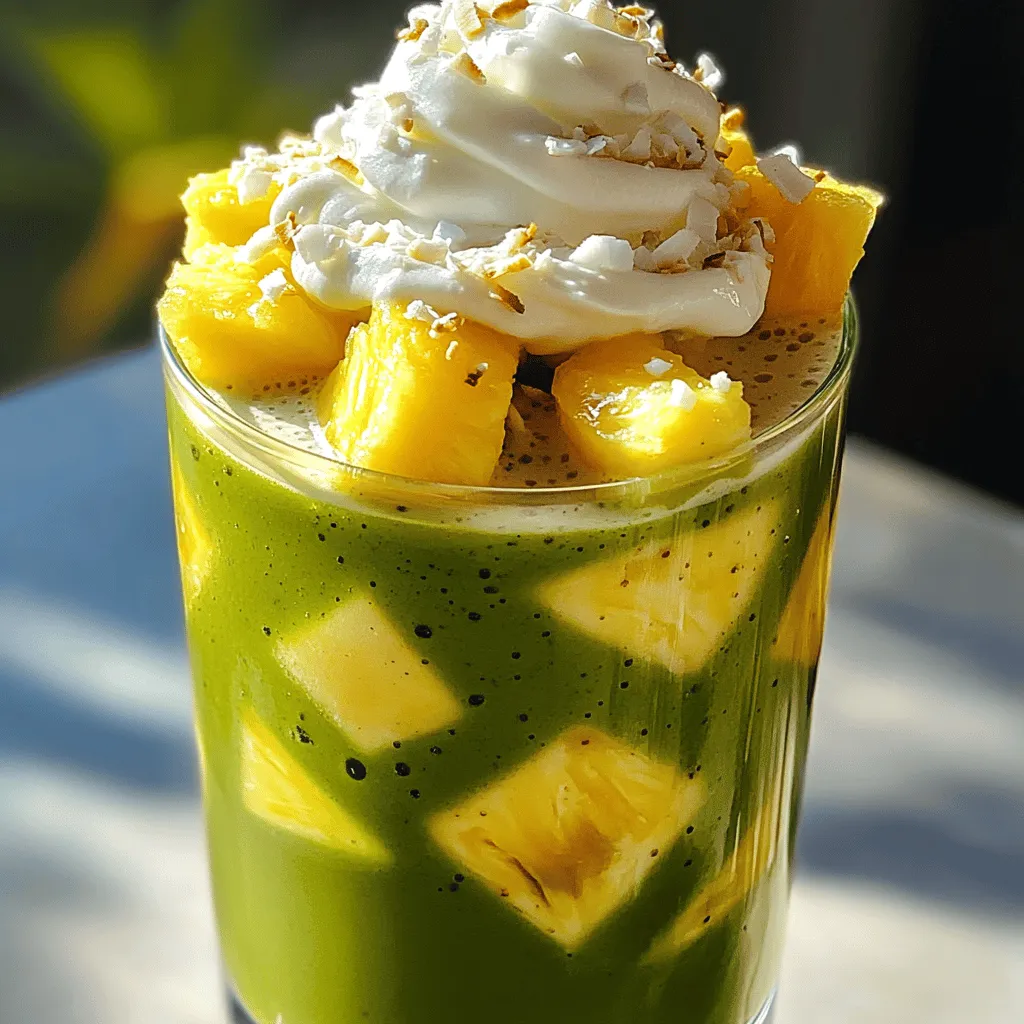 Pineapple Matcha Frappe Refreshing Summer Drink Recipe