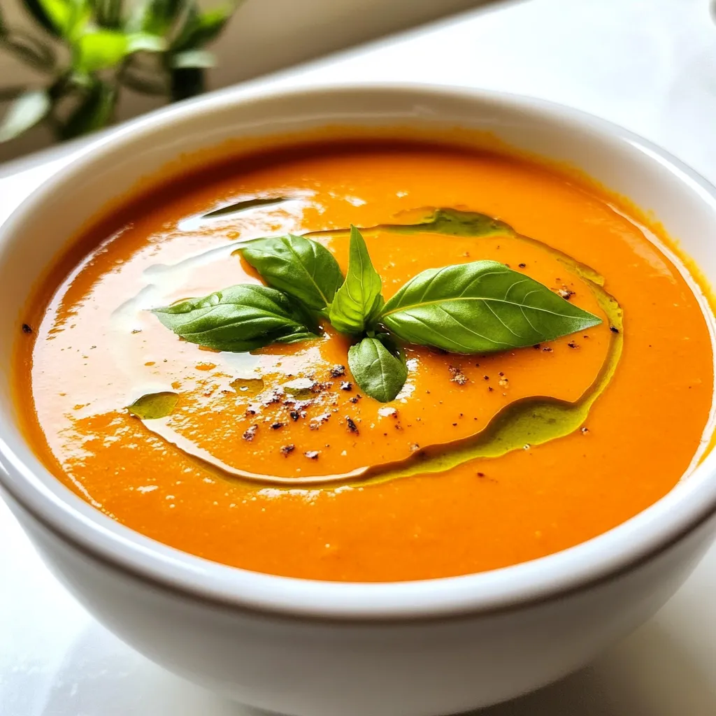 Creamy Roasted Red Pepper Soup Quick and Flavorful Dish