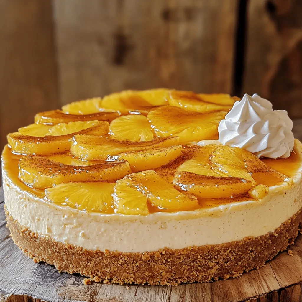 To make Pineapple Upside-Down Cheesecake, gather these ingredients: