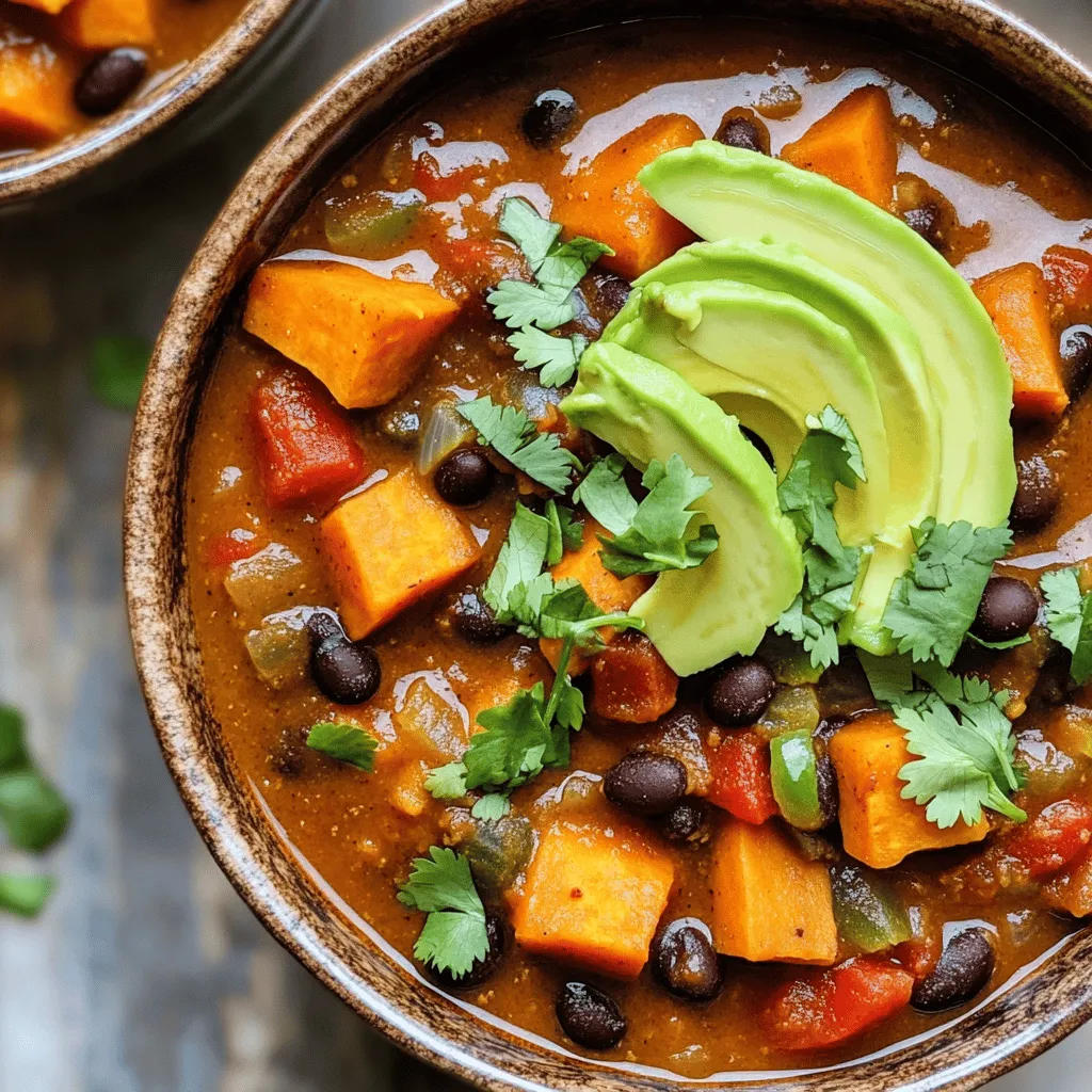 Vegan Sweet Potato Black Bean Chili Flavor Boost