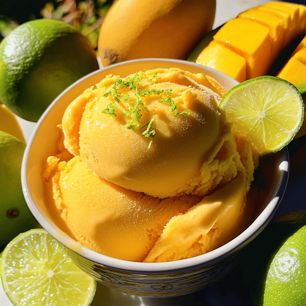 Mango Sorbet Refreshing Dessert for Hot Days