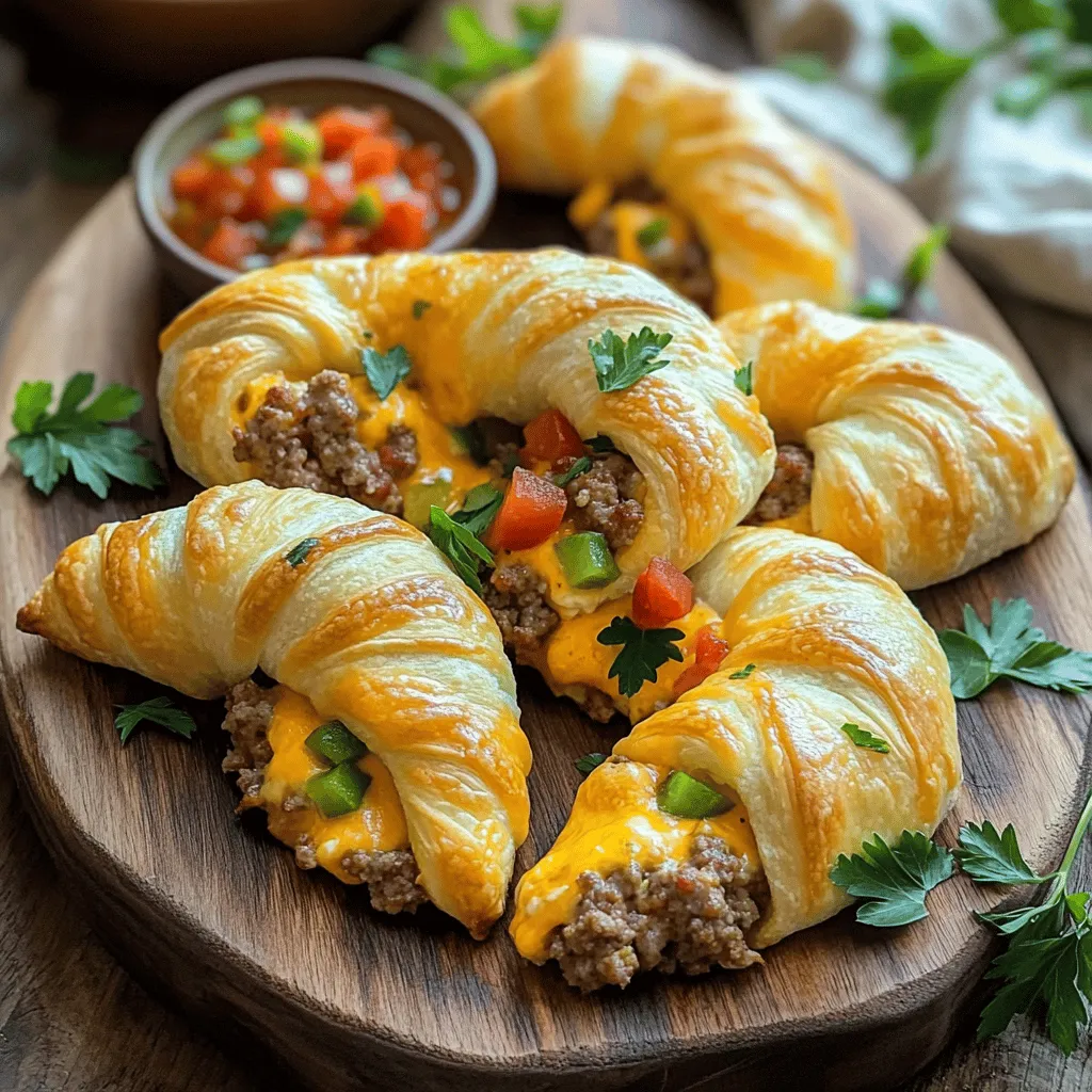 - Ground sausage (mild or spicy) - Rotel diced tomatoes with green chilies - Cream cheese - Crescent roll dough
