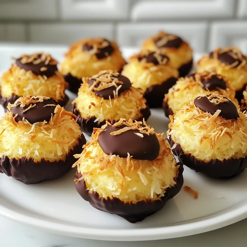 Chocolate Dipped Coconut Macaroons Simple and Sweet