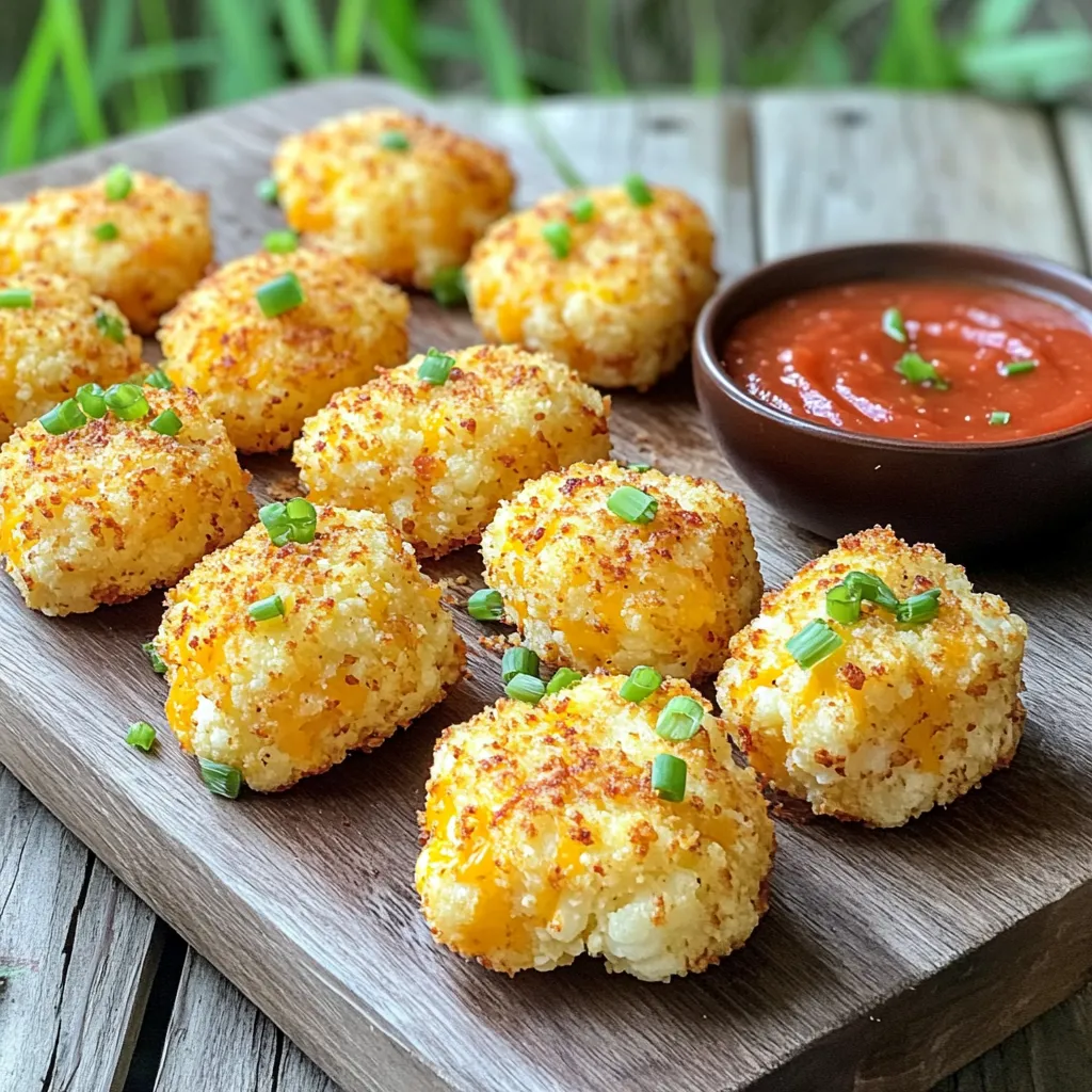 Air Fryer Cheesy Cauliflower Tots Flavorful Snack Easy