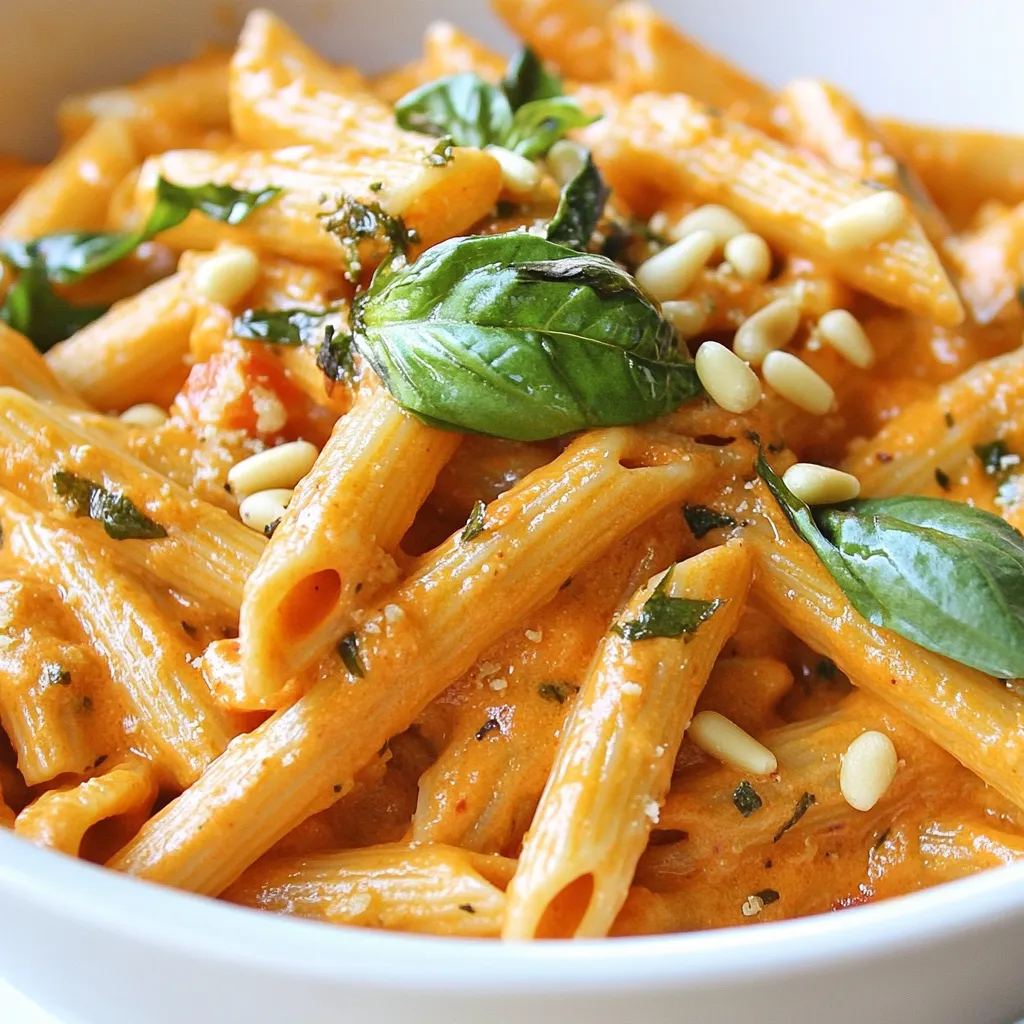 Creamy Roasted Red Pepper Penne Flavorful Pasta Dish