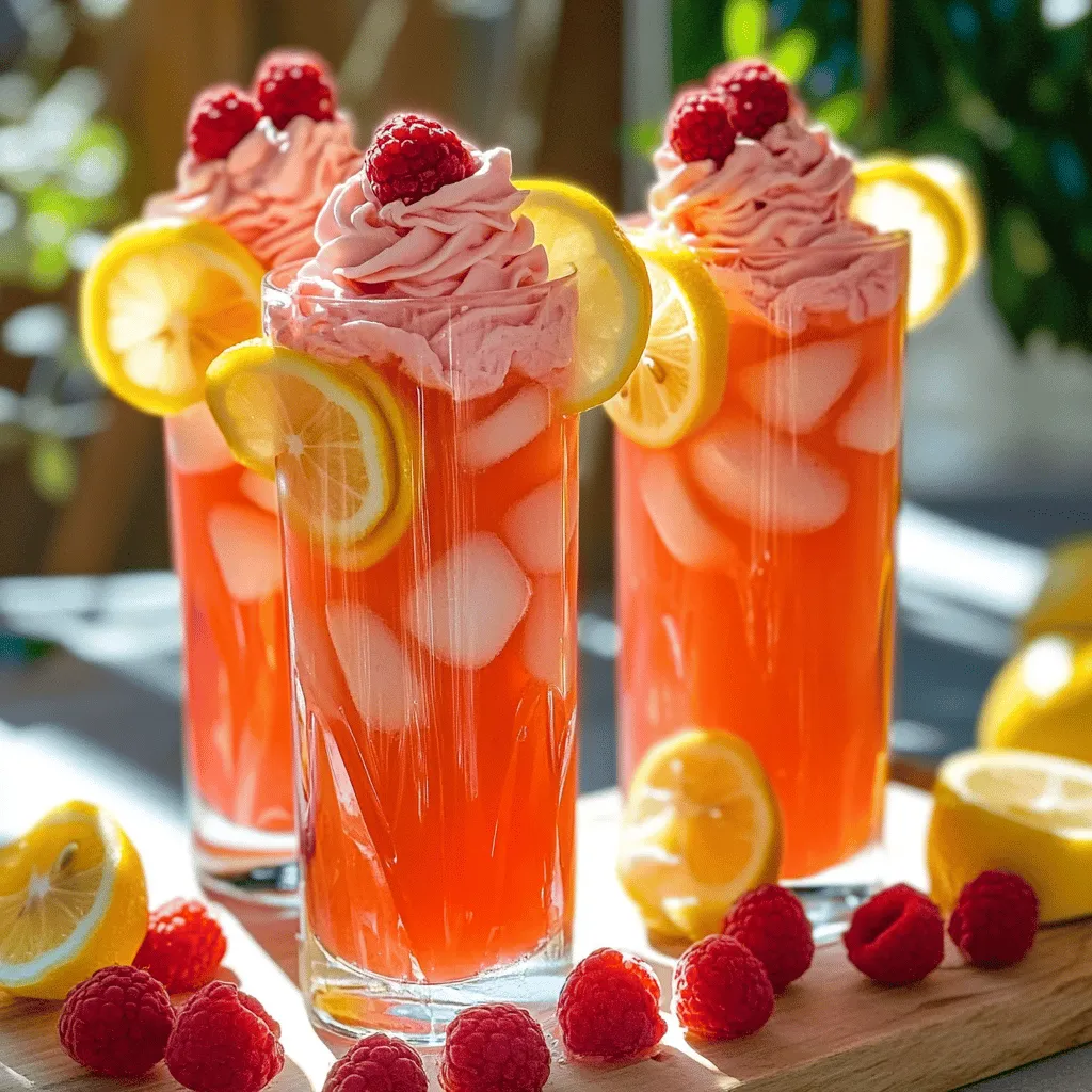 To make the best whipped pink lemonade, you need key ingredients. First, fresh-squeezed lemon juice is crucial. Use about 1 cup, which comes from 4 to 6 lemons. This juice gives your drink a bright, tangy flavor.