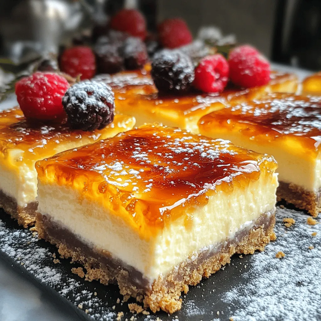 Crème Brûlée Cheesecake Bars Irresistible Dessert Delight
