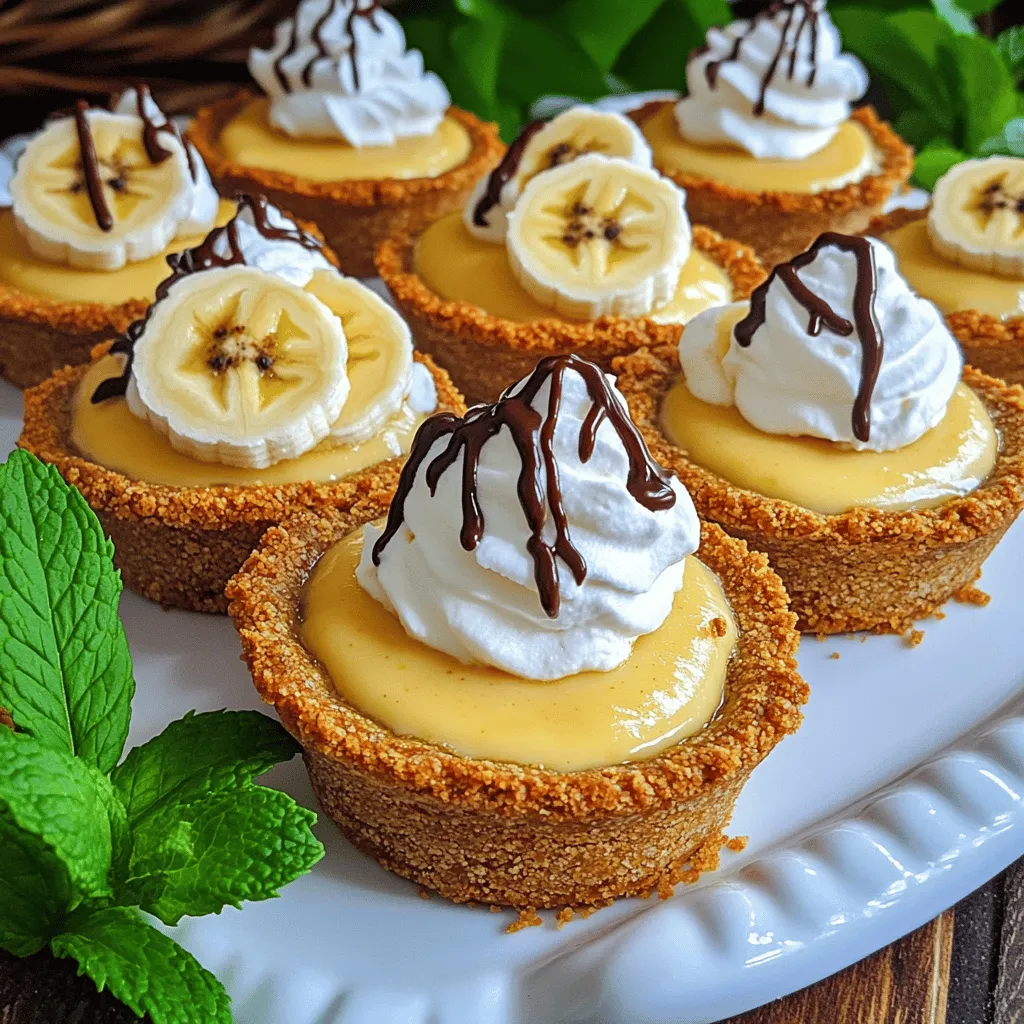 To make mini banana cream pies, you need simple and fresh ingredients. Let