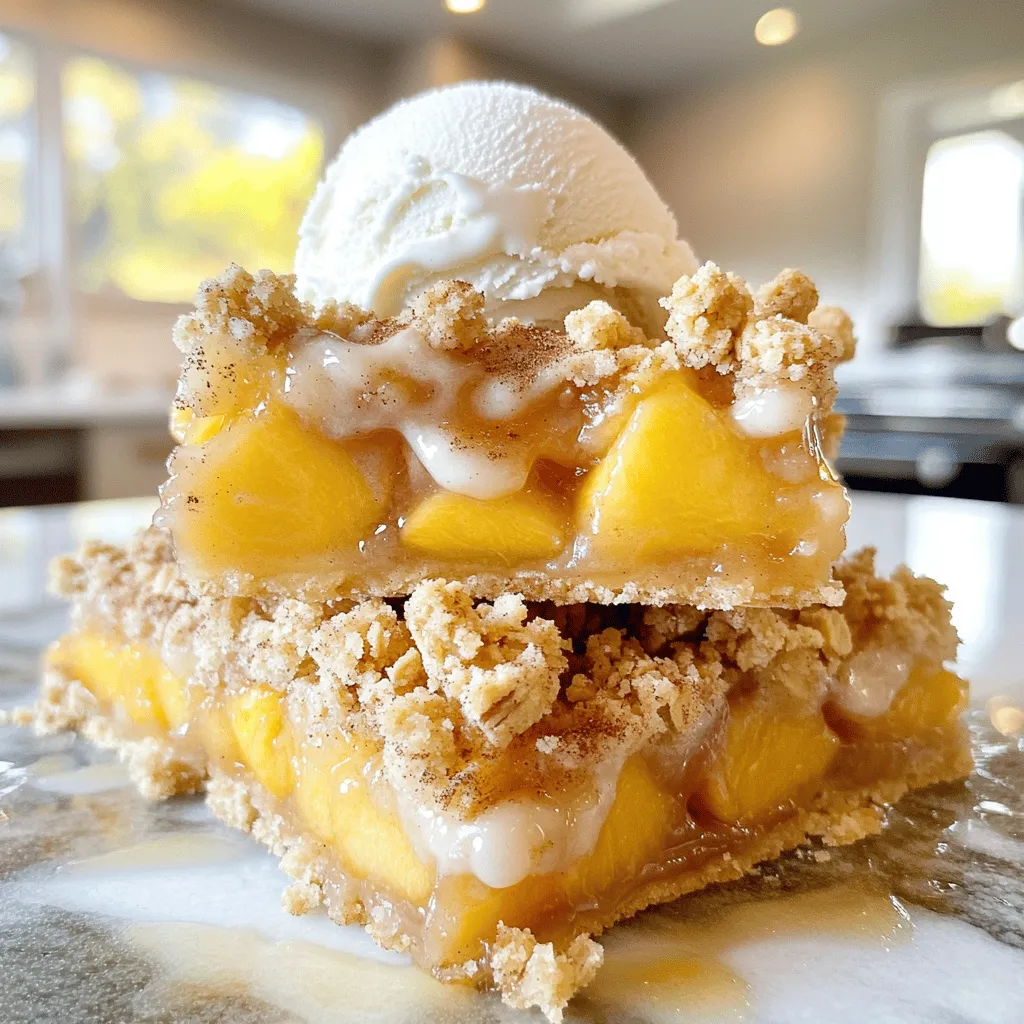 Peach Crumble Bars Savory and Simple Dessert Delight